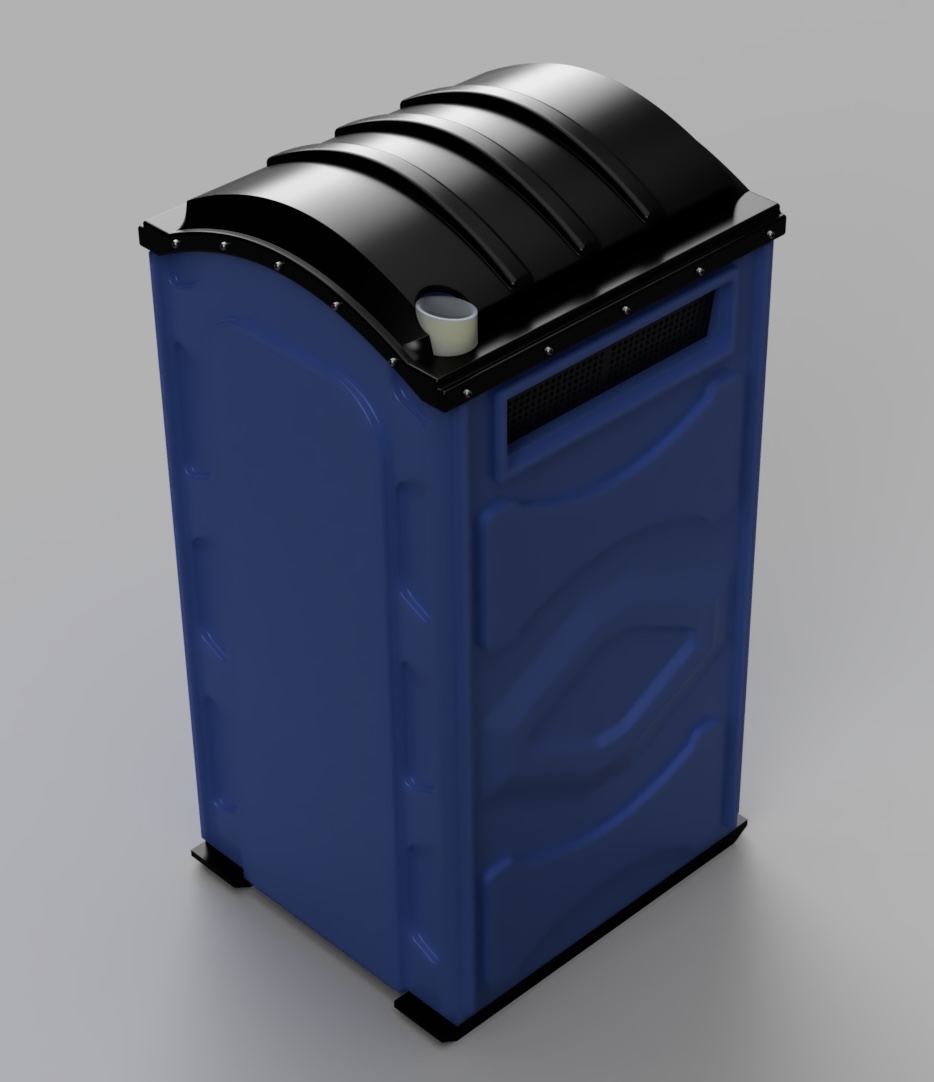 ODE Porta-Potty miniature — top/back angle view