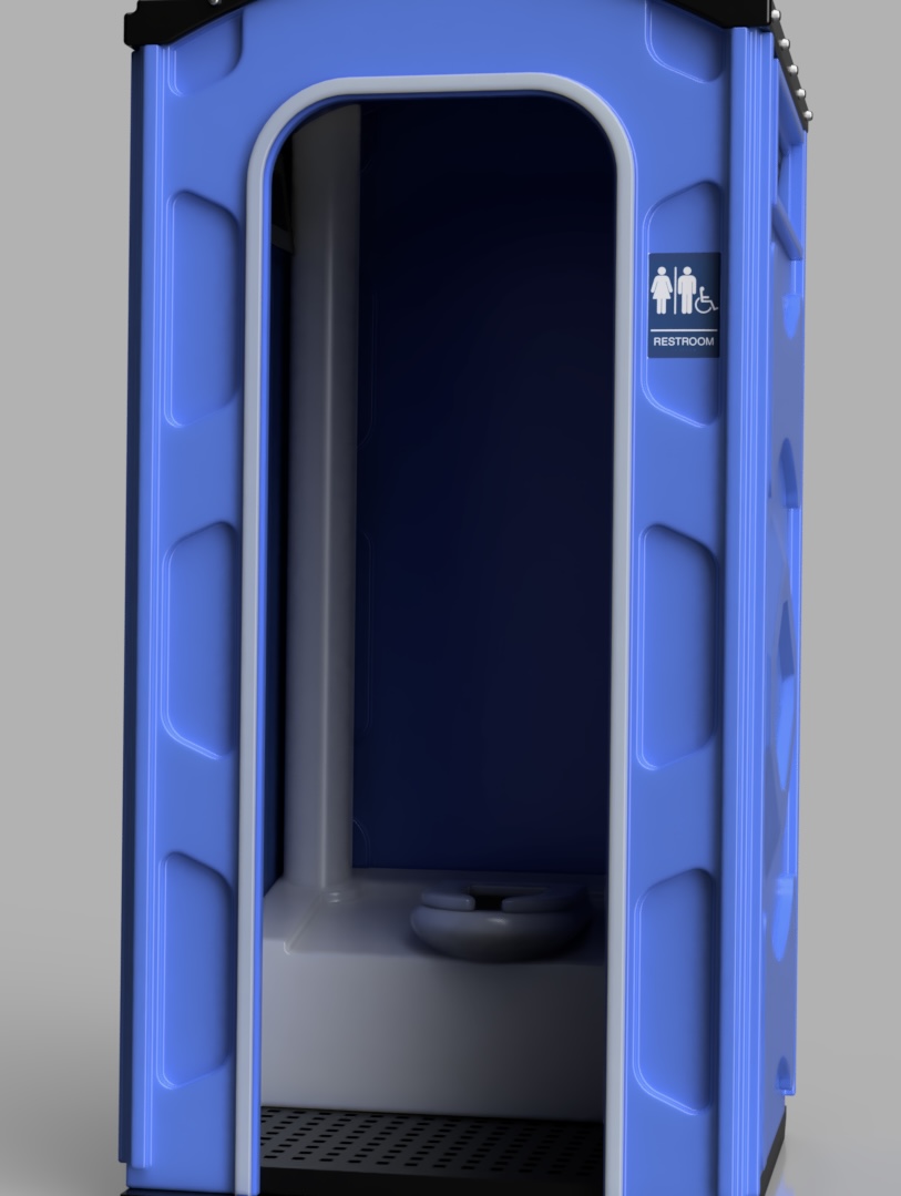 ODE Porta-Potty miniature — open, showing interior